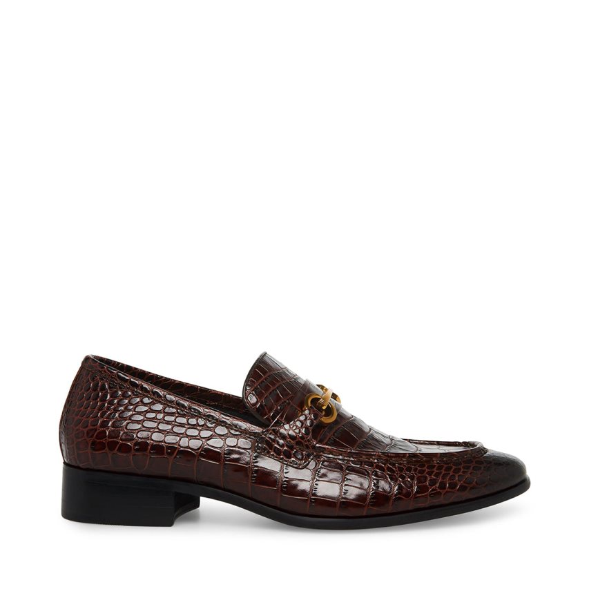 Loafers Steve Madden Philippe Crocodile Hombre Marrones Oscuro | ES WXSE09